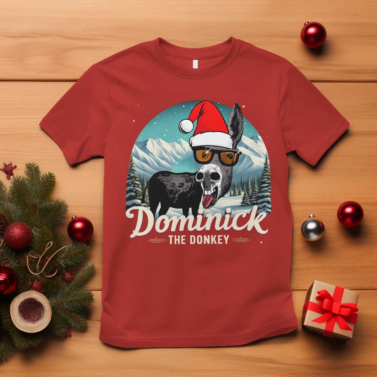 Christmas Italian Donkey T Shirt Funny Domick The Donkey Holiday Xmas TS11 Red Print Your Wear