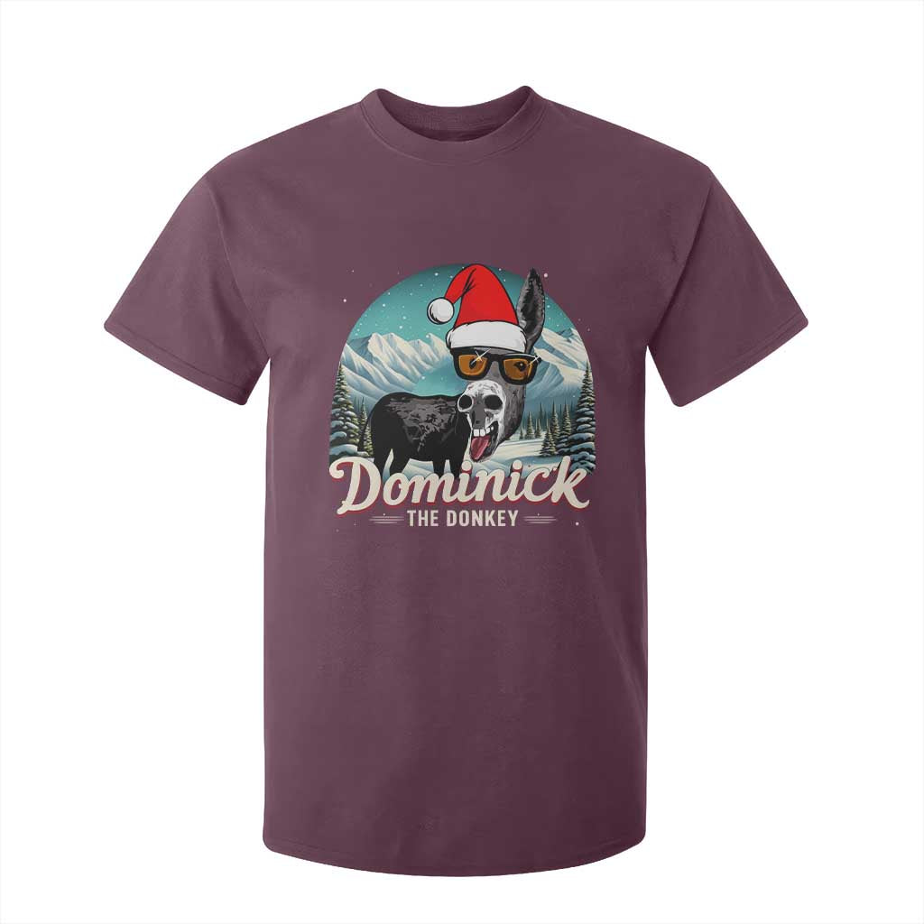 Christmas Italian Donkey T Shirt For Kid Funny Domick The Donkey Holiday Xmas TS11 Maroon Print Your Wear