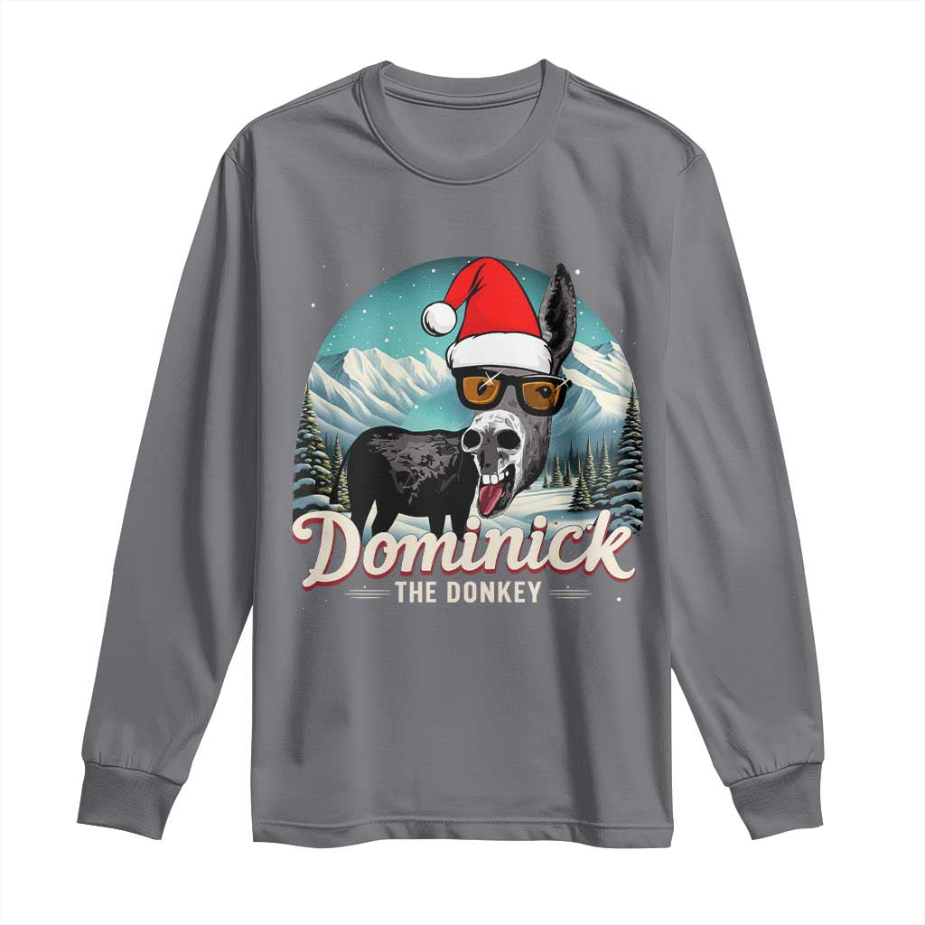 Christmas Italian Donkey Long Sleeve Shirt Funny Domick The Donkey Holiday Xmas TS11 Charcoal Print Your Wear