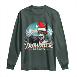 Christmas Italian Donkey Long Sleeve Shirt Funny Domick The Donkey Holiday Xmas TS11 Dark Forest Green Print Your Wear