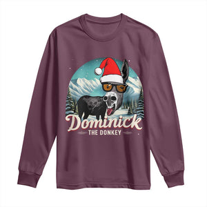 Christmas Italian Donkey Long Sleeve Shirt Funny Domick The Donkey Holiday Xmas TS11 Maroon Print Your Wear