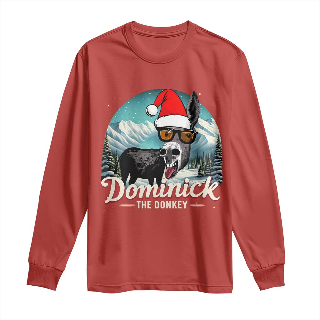 Christmas Italian Donkey Long Sleeve Shirt Funny Domick The Donkey Holiday Xmas TS11 Red Print Your Wear