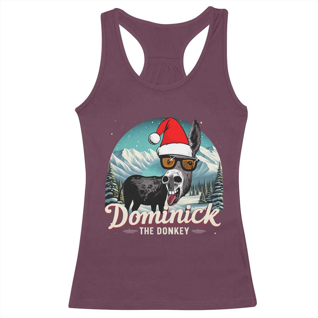 Christmas Italian Donkey Racerback Tank Top Funny Domick The Donkey Holiday Xmas TS11 Maroon Print Your Wear