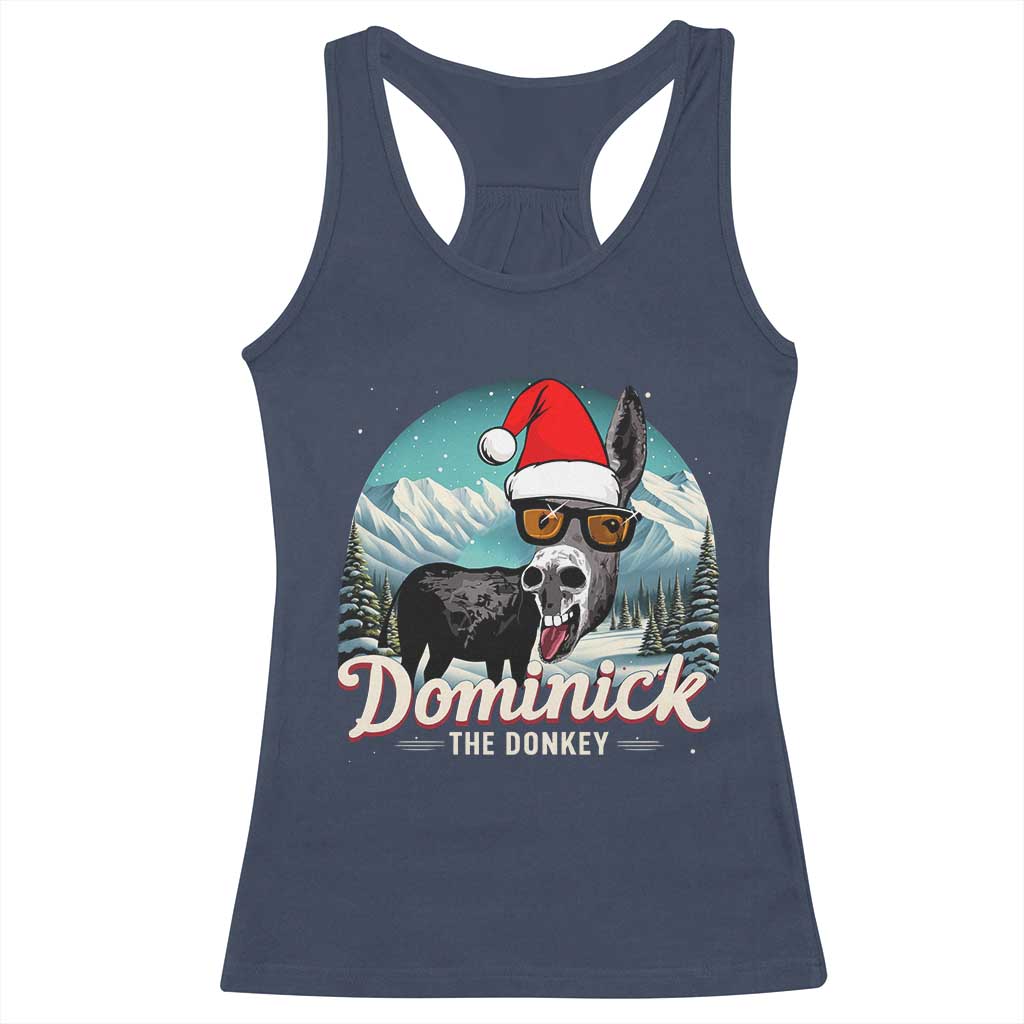 Christmas Italian Donkey Racerback Tank Top Funny Domick The Donkey Holiday Xmas TS11 Navy Print Your Wear