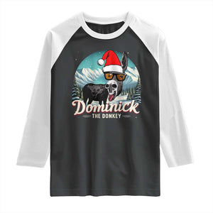 Christmas Italian Donkey Raglan Shirt Funny Domick The Donkey Holiday Xmas TS11 Black White Print Your Wear
