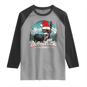 Christmas Italian Donkey Raglan Shirt Funny Domick The Donkey Holiday Xmas TS11 Sport Gray Black Print Your Wear