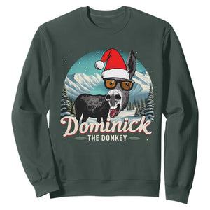 Christmas Italian Donkey Sweatshirt Funny Domick The Donkey Holiday Xmas TS11 Dark Forest Green Print Your Wear