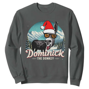 Christmas Italian Donkey Sweatshirt Funny Domick The Donkey Holiday Xmas TS11 Dark Heather Print Your Wear