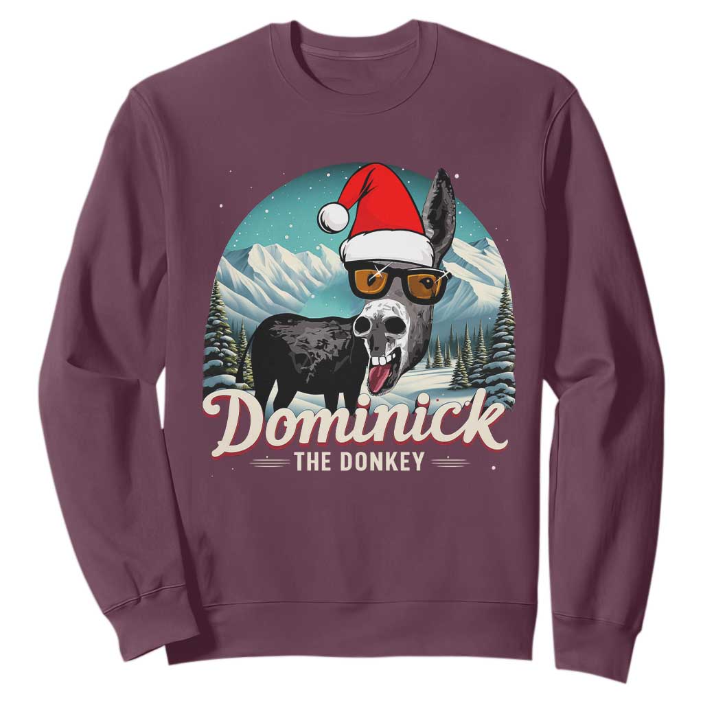 Christmas Italian Donkey Sweatshirt Funny Domick The Donkey Holiday Xmas TS11 Maroon Print Your Wear