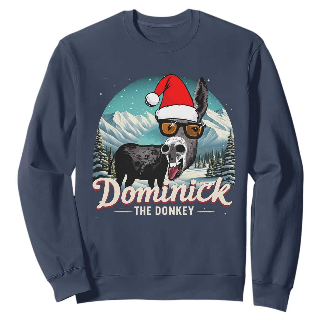 Christmas Italian Donkey Sweatshirt Funny Domick The Donkey Holiday Xmas TS11 Navy Print Your Wear