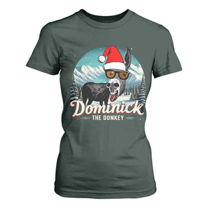 Christmas Italian Donkey T Shirt For Women Funny Domick The Donkey Holiday Xmas TS11 Dark Forest Green Print Your Wear