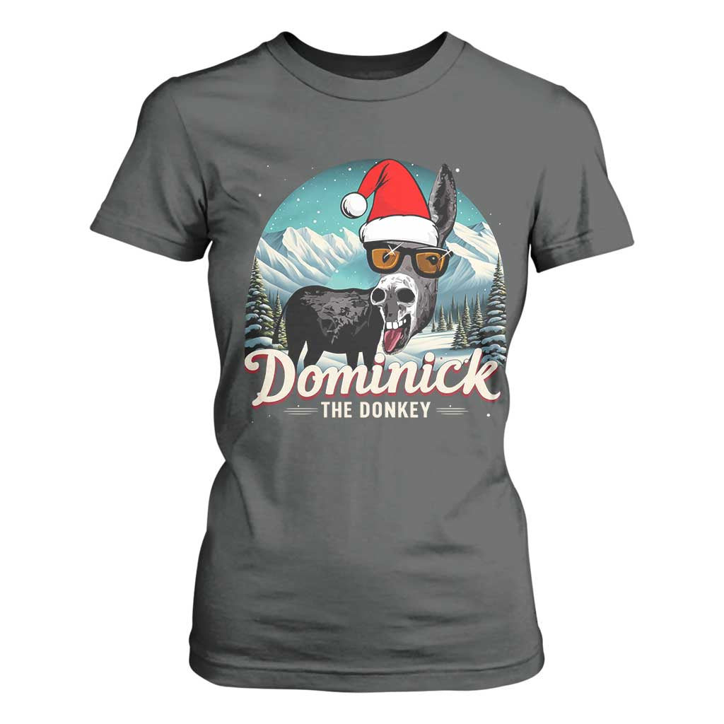 Christmas Italian Donkey T Shirt For Women Funny Domick The Donkey Holiday Xmas TS11 Dark Heather Print Your Wear