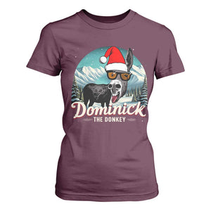Christmas Italian Donkey T Shirt For Women Funny Domick The Donkey Holiday Xmas TS11 Maroon Print Your Wear
