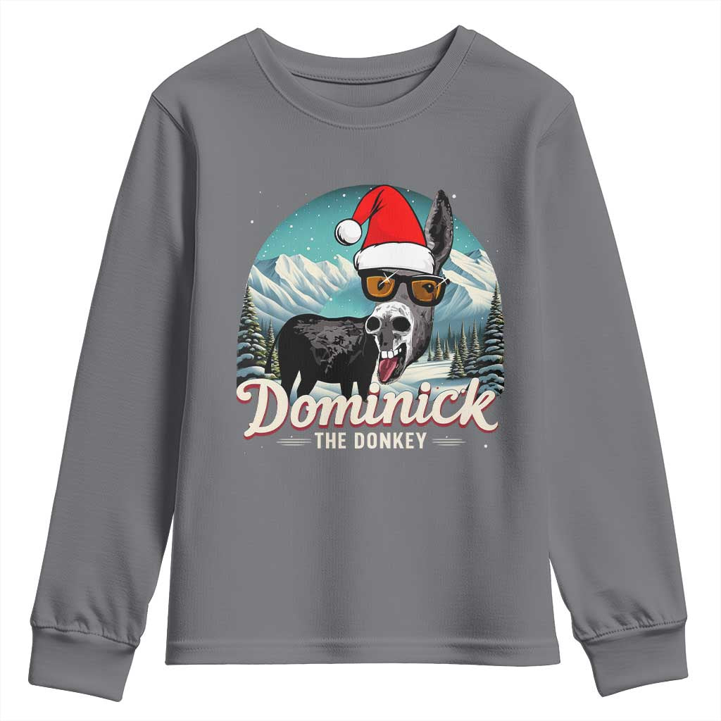 Christmas Italian Donkey Youth Sweatshirt Funny Domick The Donkey Holiday Xmas TS11 Charcoal Print Your Wear