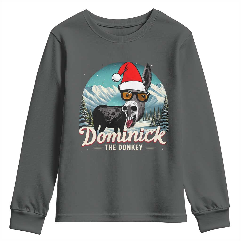 Christmas Italian Donkey Youth Sweatshirt Funny Domick The Donkey Holiday Xmas TS11 Dark Heather Print Your Wear