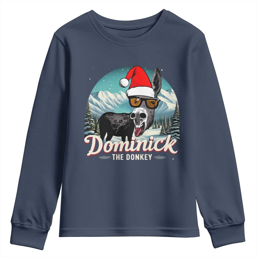 Christmas Italian Donkey Youth Sweatshirt Funny Domick The Donkey Holiday Xmas TS11 Navy Print Your Wear