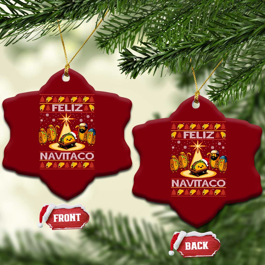 Funny Tacos Christmas Nativity Scene Ceramic Ornament Feliz Navitaco Mexican Food TS11 Print Your Wear