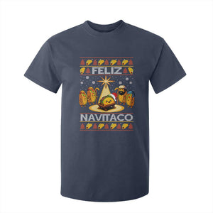 Funny Tacos Christmas Nativity Scene T Shirt For Kid Feliz Navitaco Mexican Food TS11 Navy Print Your Wear