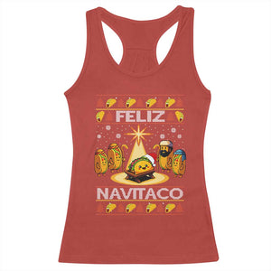 Funny Tacos Christmas Nativity Scene Racerback Tank Top Feliz Navitaco Mexican Food TS11 Red Print Your Wear