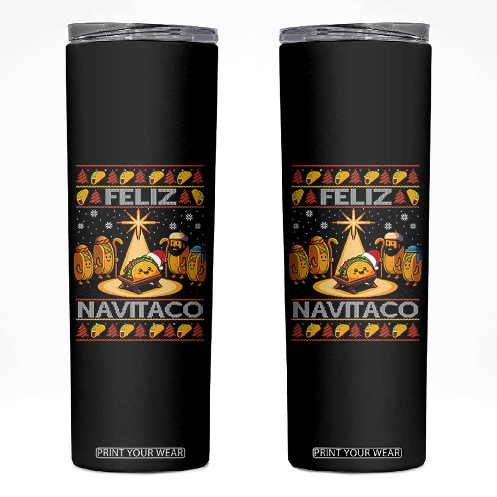 Funny Tacos Christmas Nativity Scene Skinny Tumbler Feliz Navitaco Mexican Food TS11 Black Print Your Wear