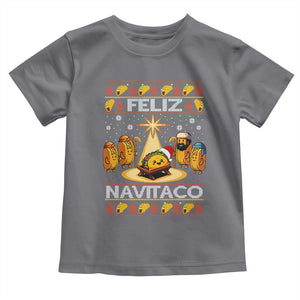 Funny Tacos Christmas Nativity Scene Toddler T Shirt Feliz Navitaco Mexican Food TS11 Charcoal Print Your Wear
