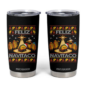 Funny Tacos Christmas Nativity Scene Tumbler Cup Feliz Navitaco Mexican Food TS11 Black Print Your Wear