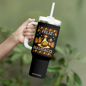 Funny Tacos Christmas Nativity Scene Tumbler With Handle Feliz Navitaco Mexican Food TS11 Print Your Wear