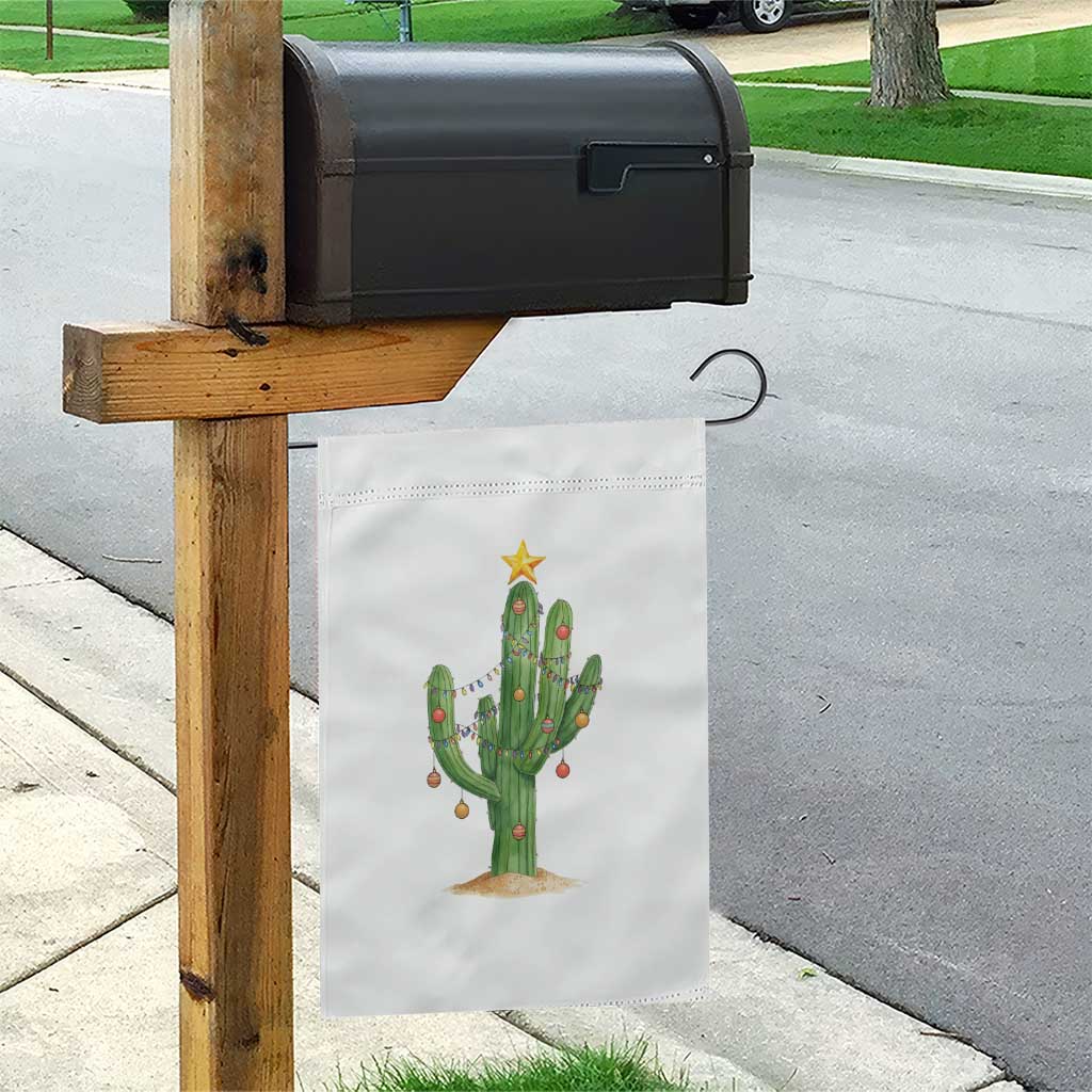 Funny Cactus Christmas Xmas Trees Lights Santa Hat Cactus Lovers Garden Flag TS11 Print Your Wear
