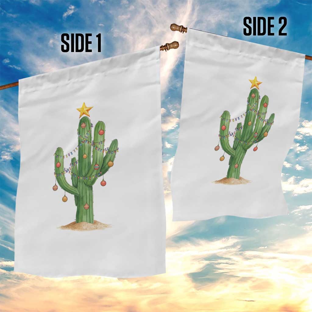 Funny Cactus Christmas Xmas Trees Lights Santa Hat Cactus Lovers Garden Flag TS11 Print Your Wear