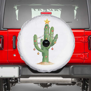 Funny Cactus Christmas Xmas Trees Lights Santa Hat Cactus Lovers Spare Tire Cover TS11 White Print Your Wear