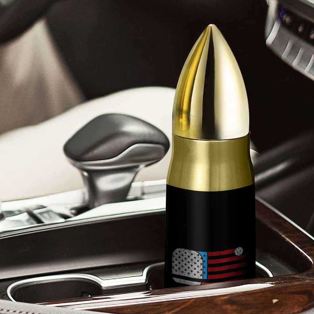 Pickleball Lover Vintage American Flag Bullet Tumbler 4th of July TS11 Print Your Wear