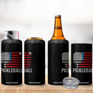 Pickleball Lover Vintage American Flag 4 in 1 Can Cooler Tumbler 4th of July TS11 Print Your Wear