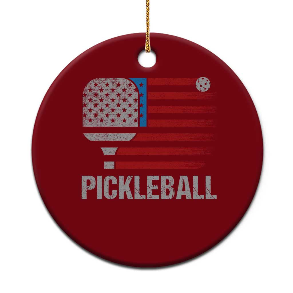 Pickleball Lover Vintage American Flag Ceramic Ornament 4th of July TS11 1pc Red Print Your Wear