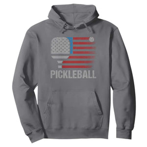 Pickleball Lover Vintage American Flag Hoodie 4th of July TS11 Charcoal Print Your Wear