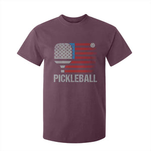 Pickleball Lover Vintage American Flag T Shirt For Kid 4th of July TS11 Maroon Print Your Wear
