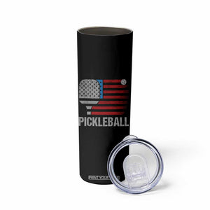 Pickleball Lover Vintage American Flag Skinny Tumbler 4th of July TS11 Print Your Wear