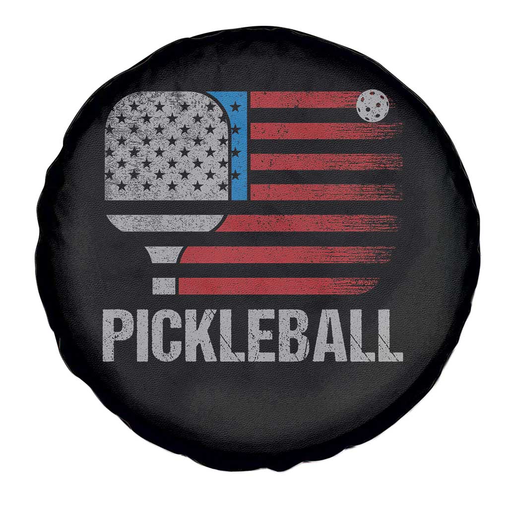 Pickleball Lover Vintage American Flag Spare Tire Cover 4th of July TS11 Print Your Wear