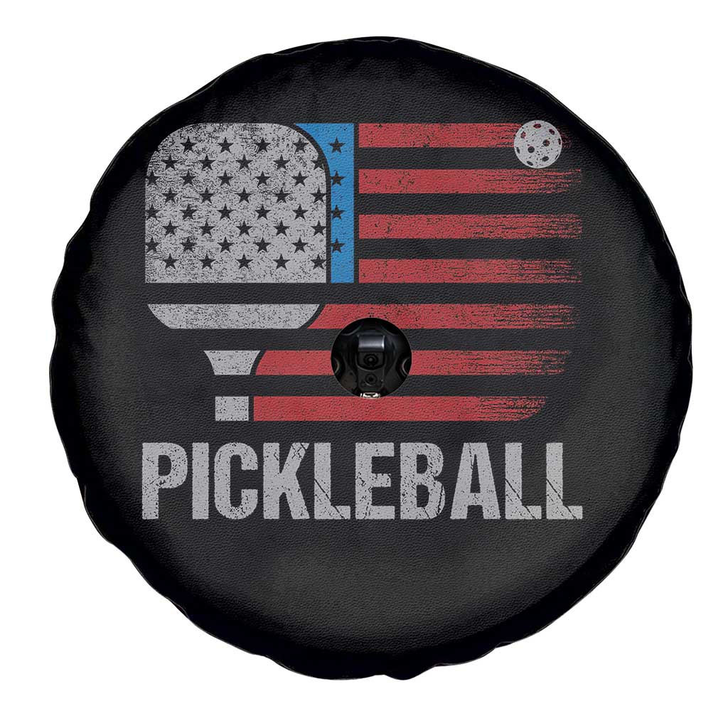 Pickleball Lover Vintage American Flag Spare Tire Cover 4th of July TS11 Print Your Wear
