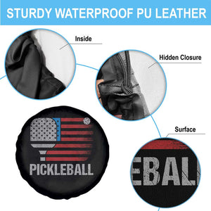 Pickleball Lover Vintage American Flag Spare Tire Cover 4th of July TS11 Print Your Wear