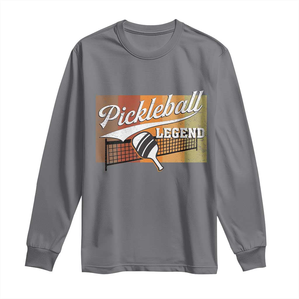 Funny Pickleball Legend Long Sleeve Shirt Pickleball Player Retro Sport Lover TS11 Charcoal Print Your Wear