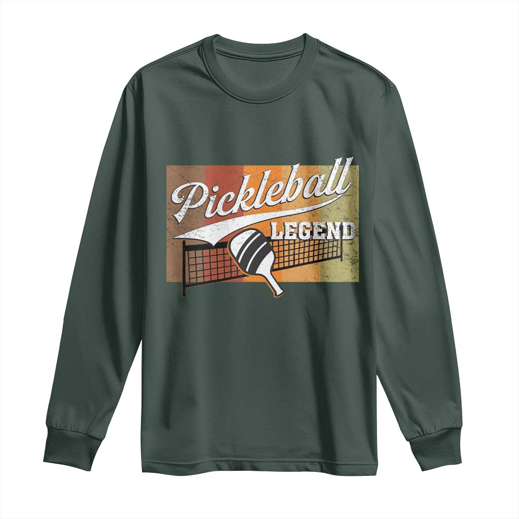Funny Pickleball Legend Long Sleeve Shirt Pickleball Player Retro Sport Lover TS11 Dark Forest Green Print Your Wear