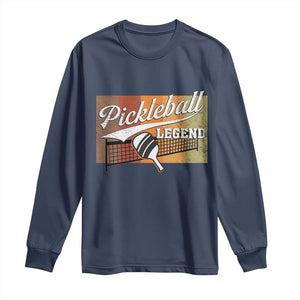 Funny Pickleball Legend Long Sleeve Shirt Pickleball Player Retro Sport Lover TS11 Navy Print Your Wear