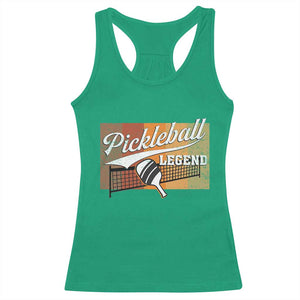 Funny Pickleball Legend Racerback Tank Top Pickleball Player Retro Sport Lover TS11 Irish Green Print Your Wear