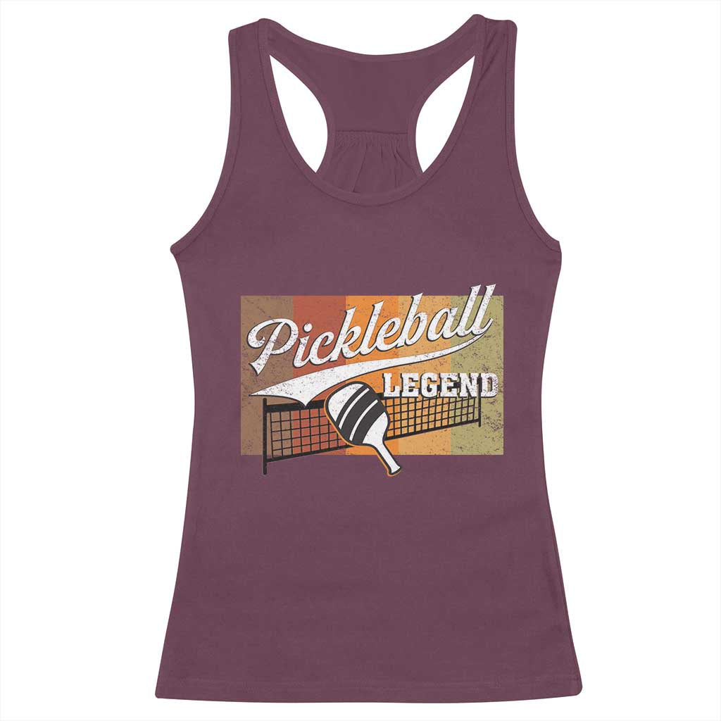 Funny Pickleball Legend Racerback Tank Top Pickleball Player Retro Sport Lover TS11 Maroon Print Your Wear