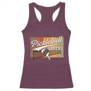 Funny Pickleball Legend Racerback Tank Top Pickleball Player Retro Sport Lover TS11 Maroon Print Your Wear