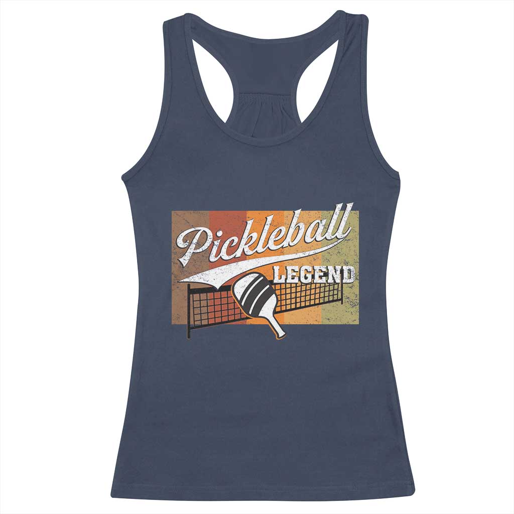 Funny Pickleball Legend Racerback Tank Top Pickleball Player Retro Sport Lover TS11 Navy Print Your Wear