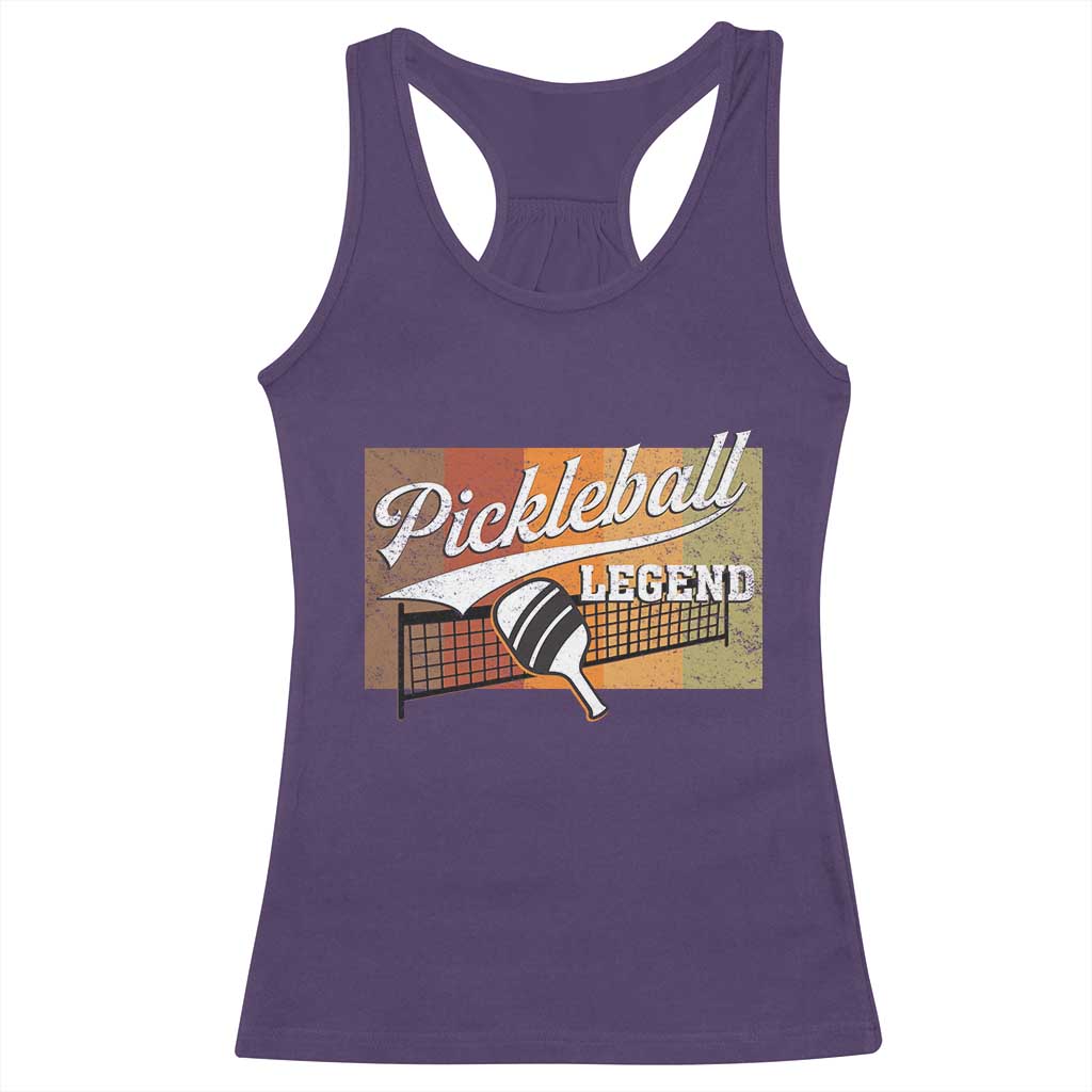Funny Pickleball Legend Racerback Tank Top Pickleball Player Retro Sport Lover TS11 Purple Print Your Wear