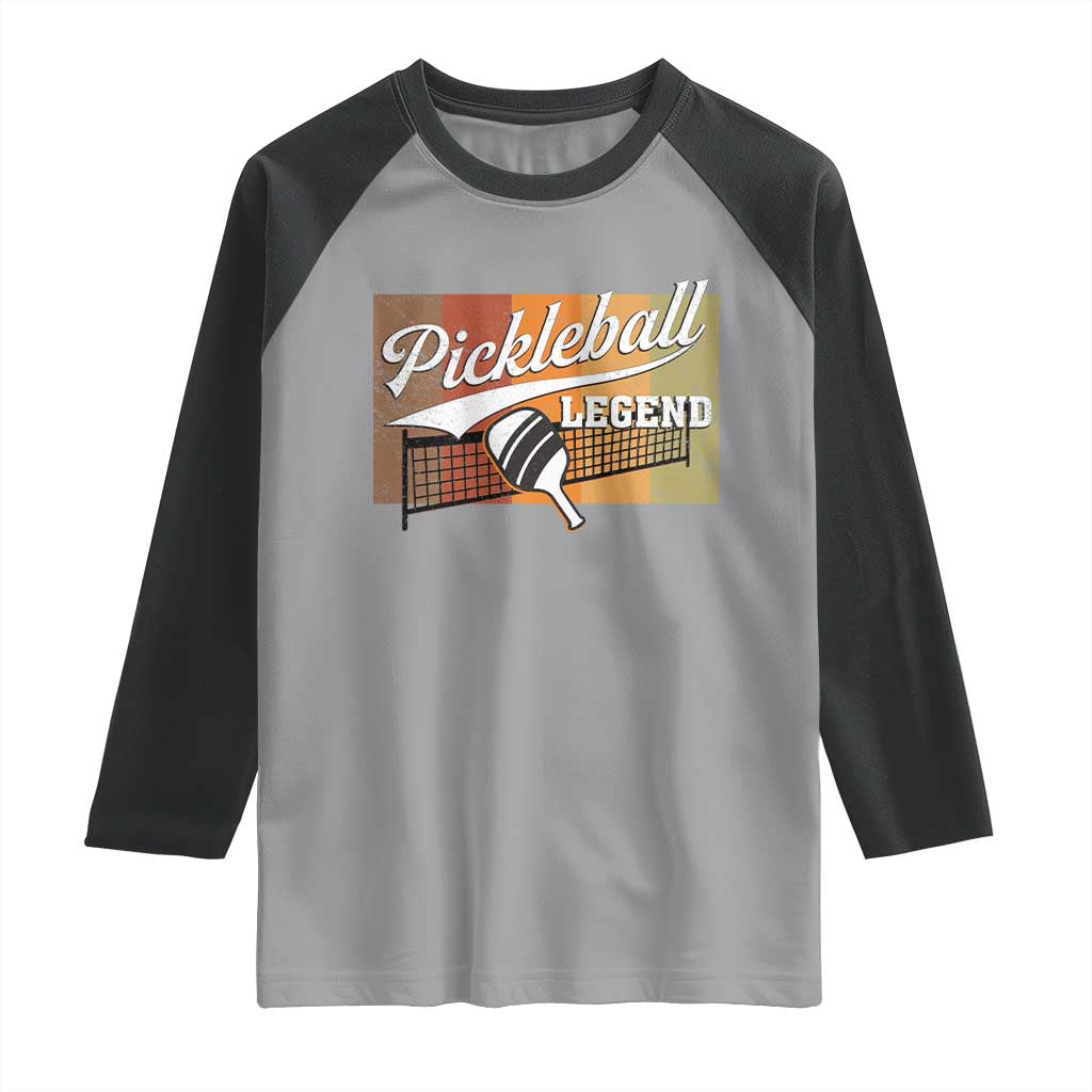 Funny Pickleball Legend Raglan Shirt Pickleball Player Retro Sport Lover TS11 Sport Gray Black Print Your Wear