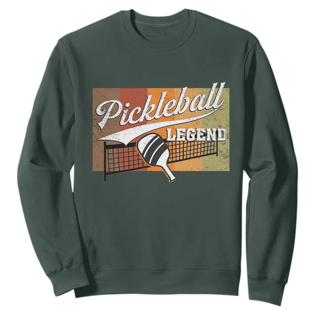 Funny Pickleball Legend Sweatshirt Pickleball Player Retro Sport Lover TS11 Dark Forest Green Print Your Wear