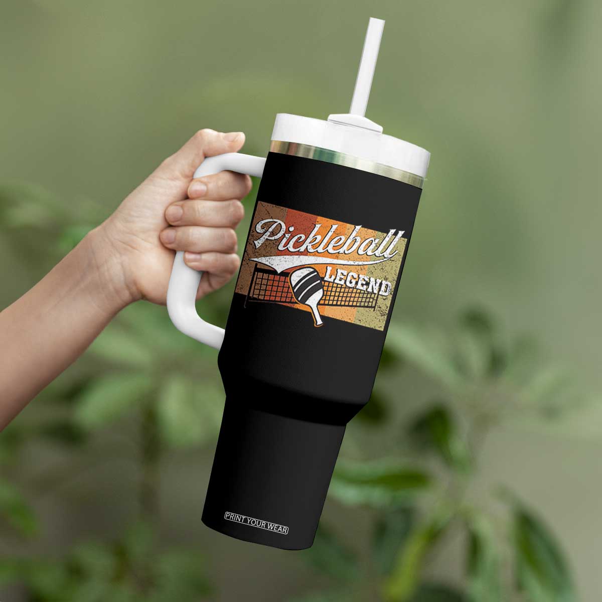Funny Pickleball Legend Tumbler With Handle Pickleball Player Retro Sport Lover TS11 Print Your Wear